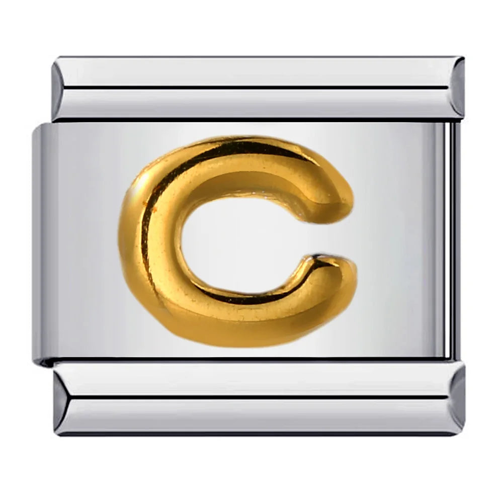 Gold Color 26 English Letters 007