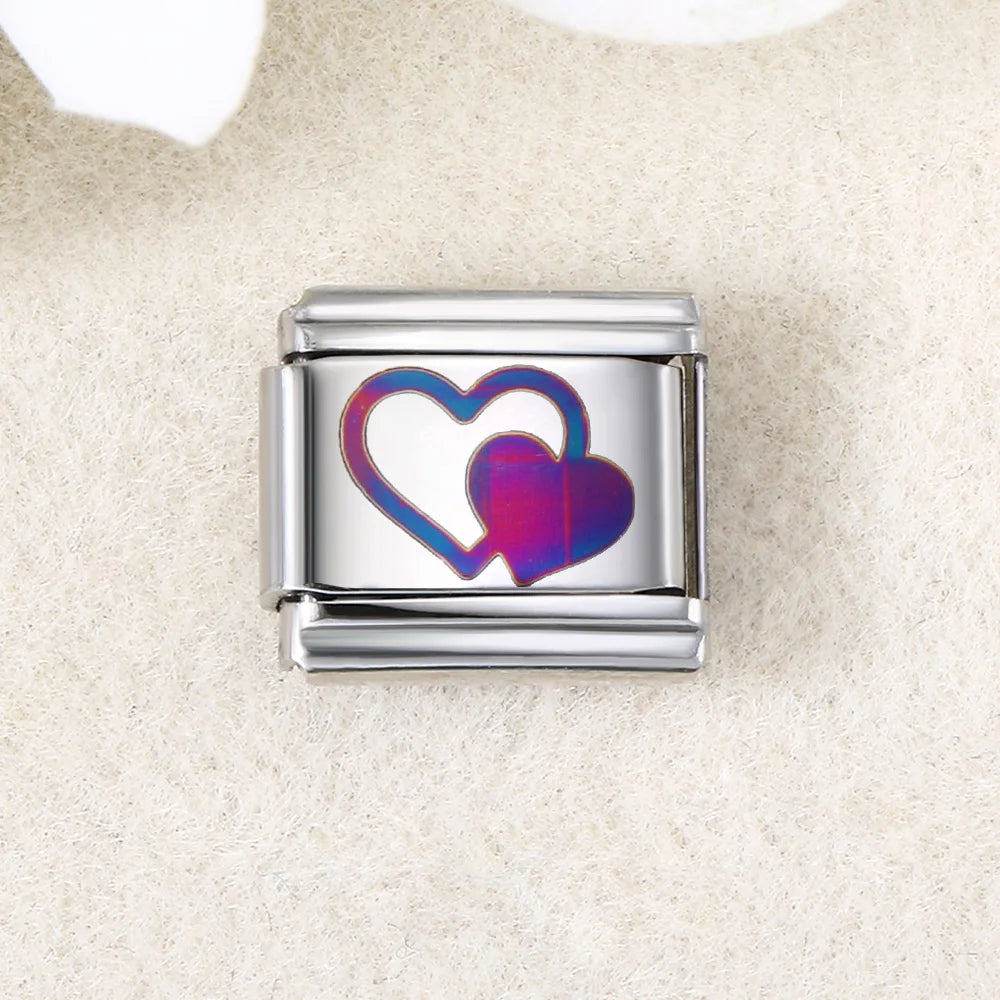 UV Laser Italian Charm Link 455