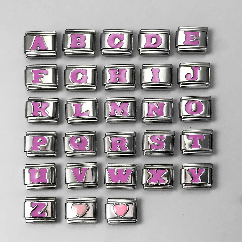 Pink Color 26 English Letters 018