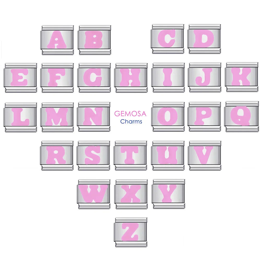 Pink 26 English Letters
