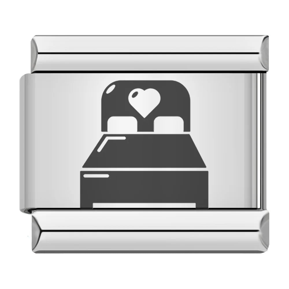Laser Engrave Italian Charm Links 005