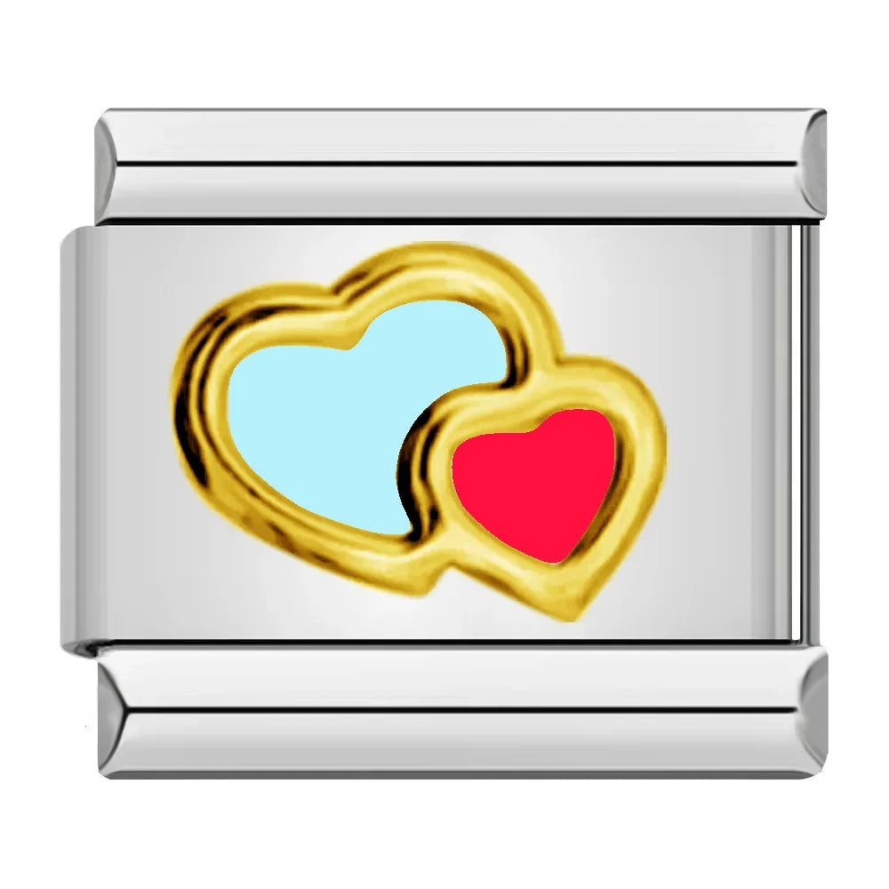 Heart Italian Charms Links 447
