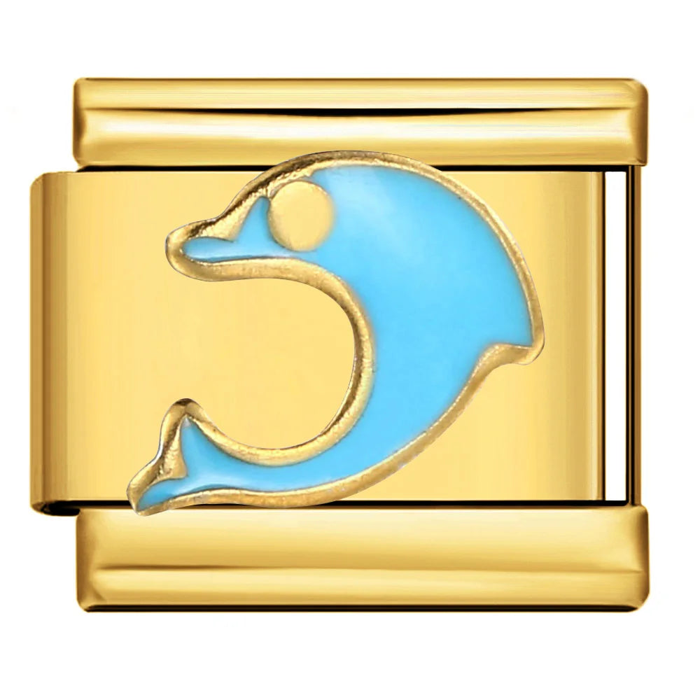 Gold Color Italian Charm Link 381