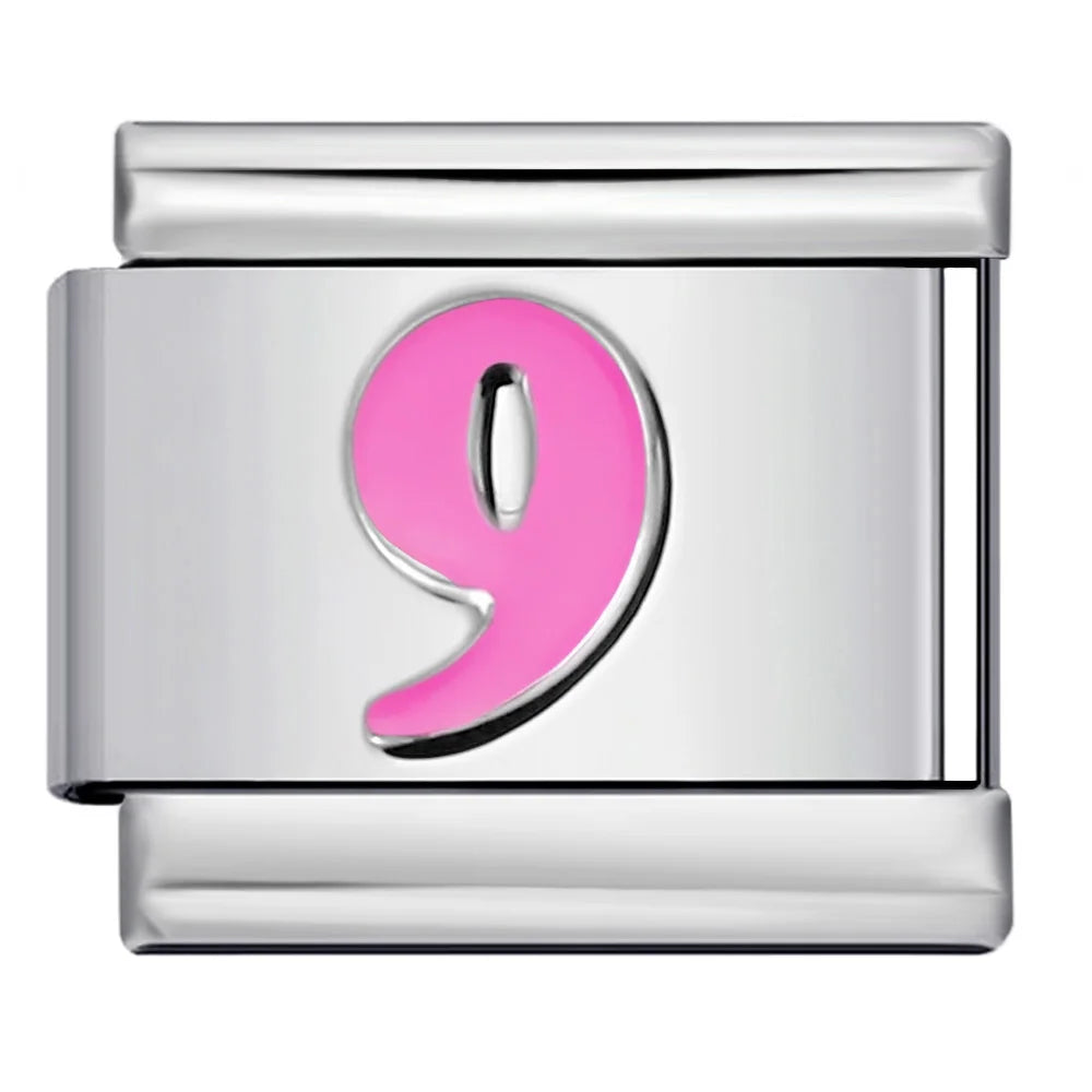 Pink 0-9 Number Italian Charm 283