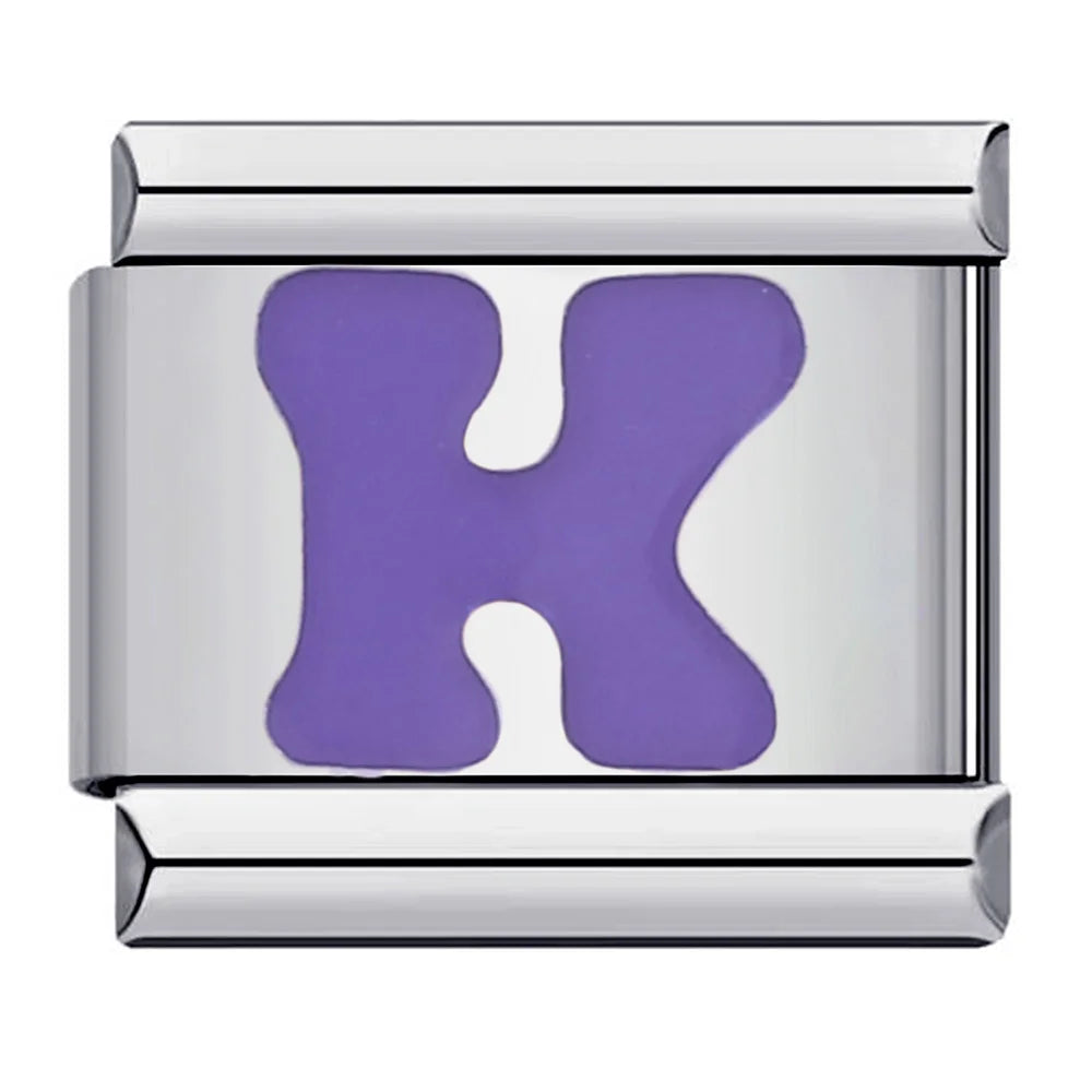 Purple Color 26 English Letters 017