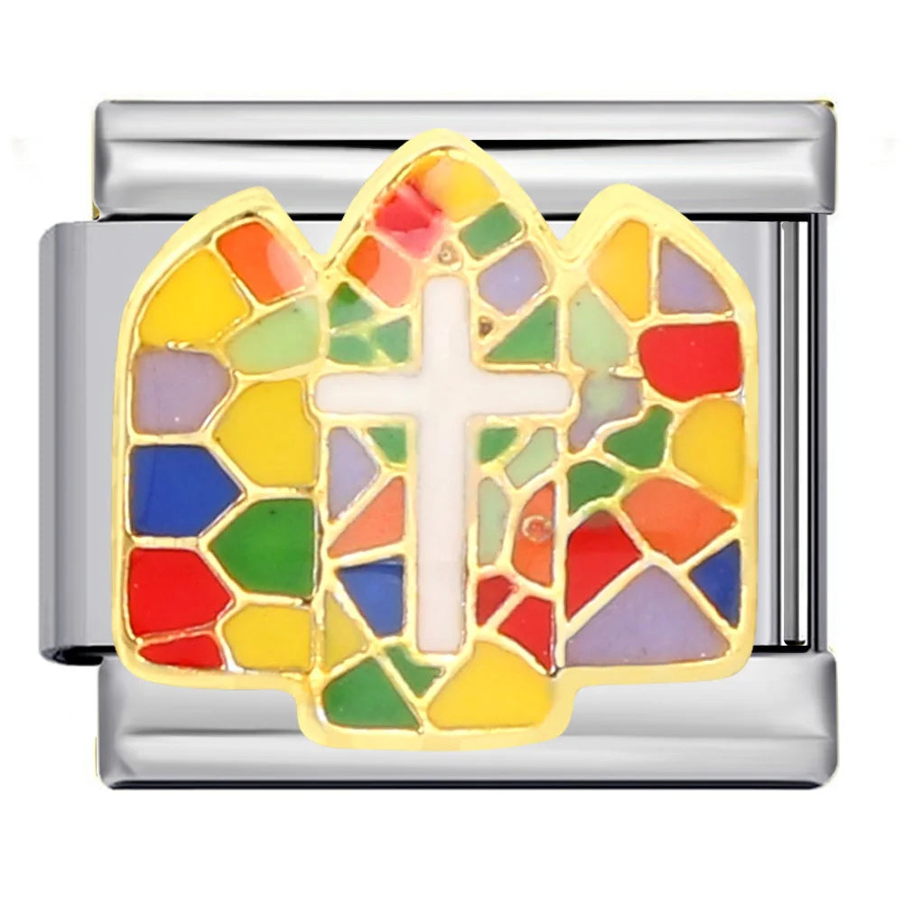 Cross Italian Charm Link 530