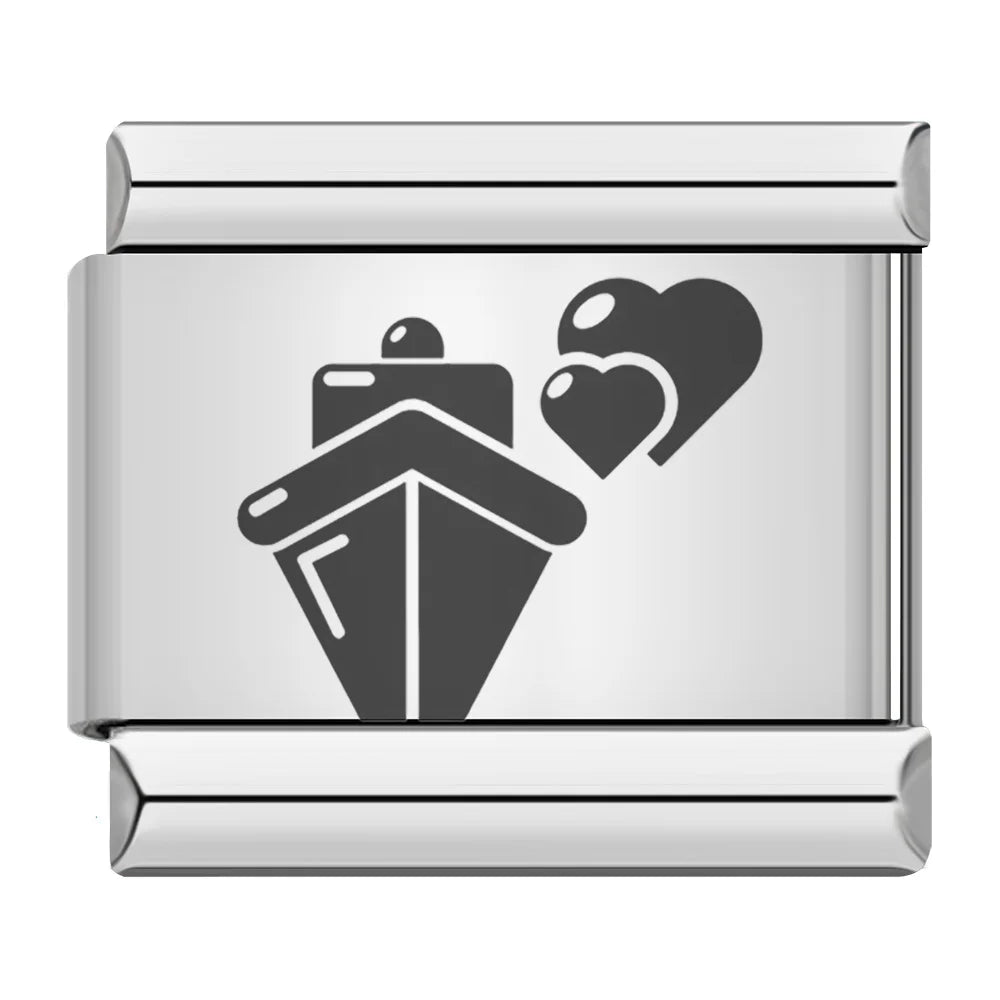 Laser Engrave Italian Charm Links 005