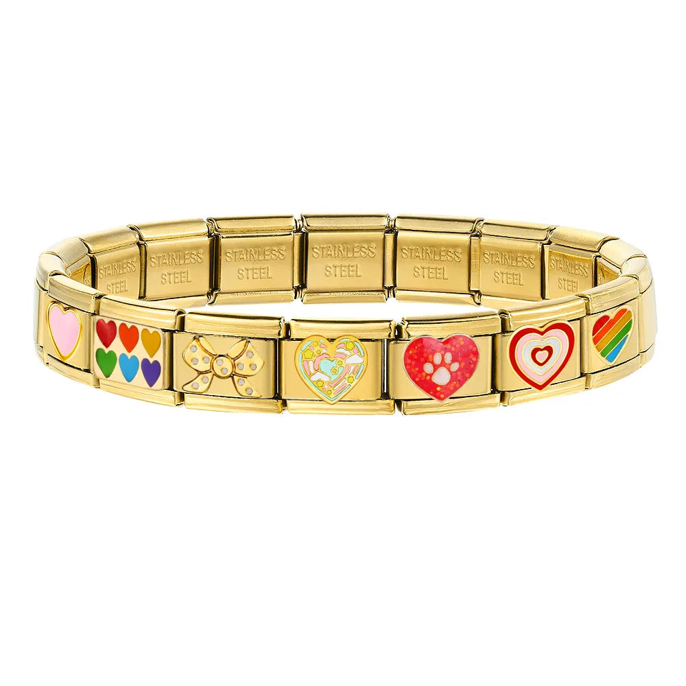 Gold Color Italian Charm Link 477