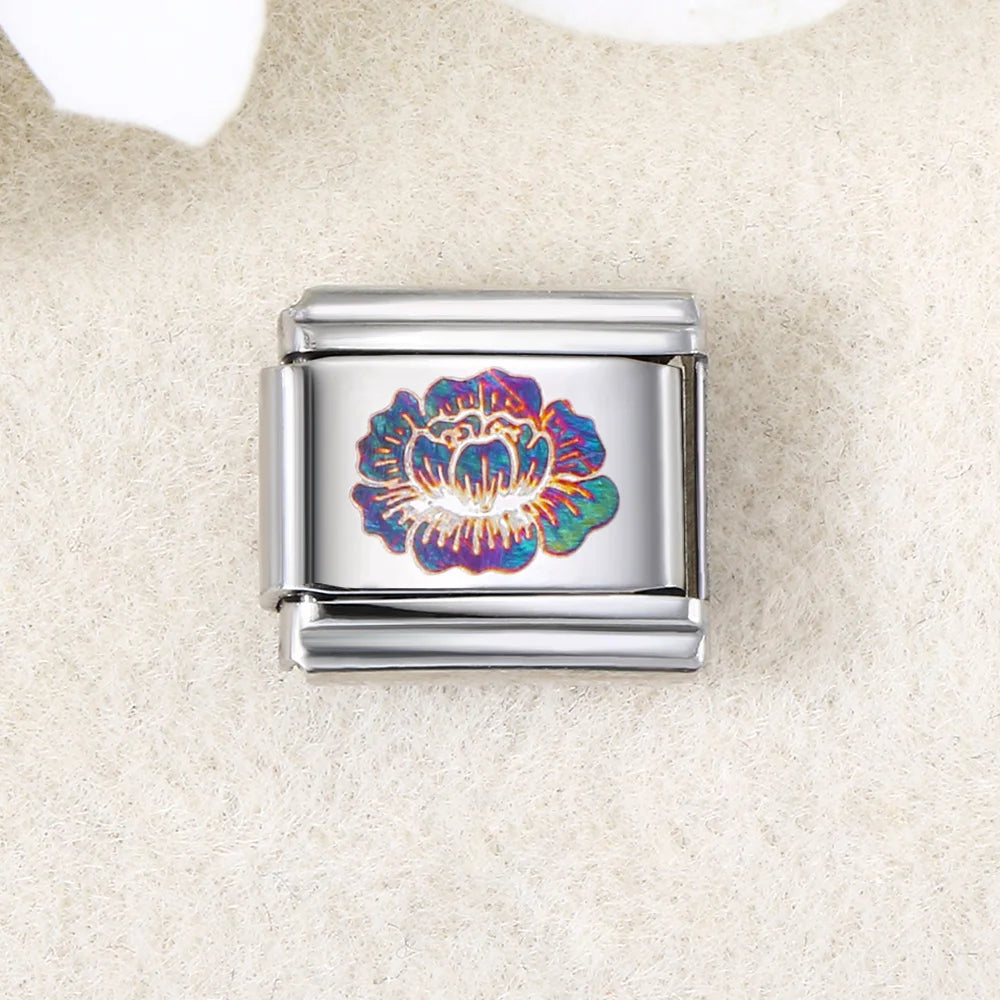 UV Laser Italian Charm Link 456