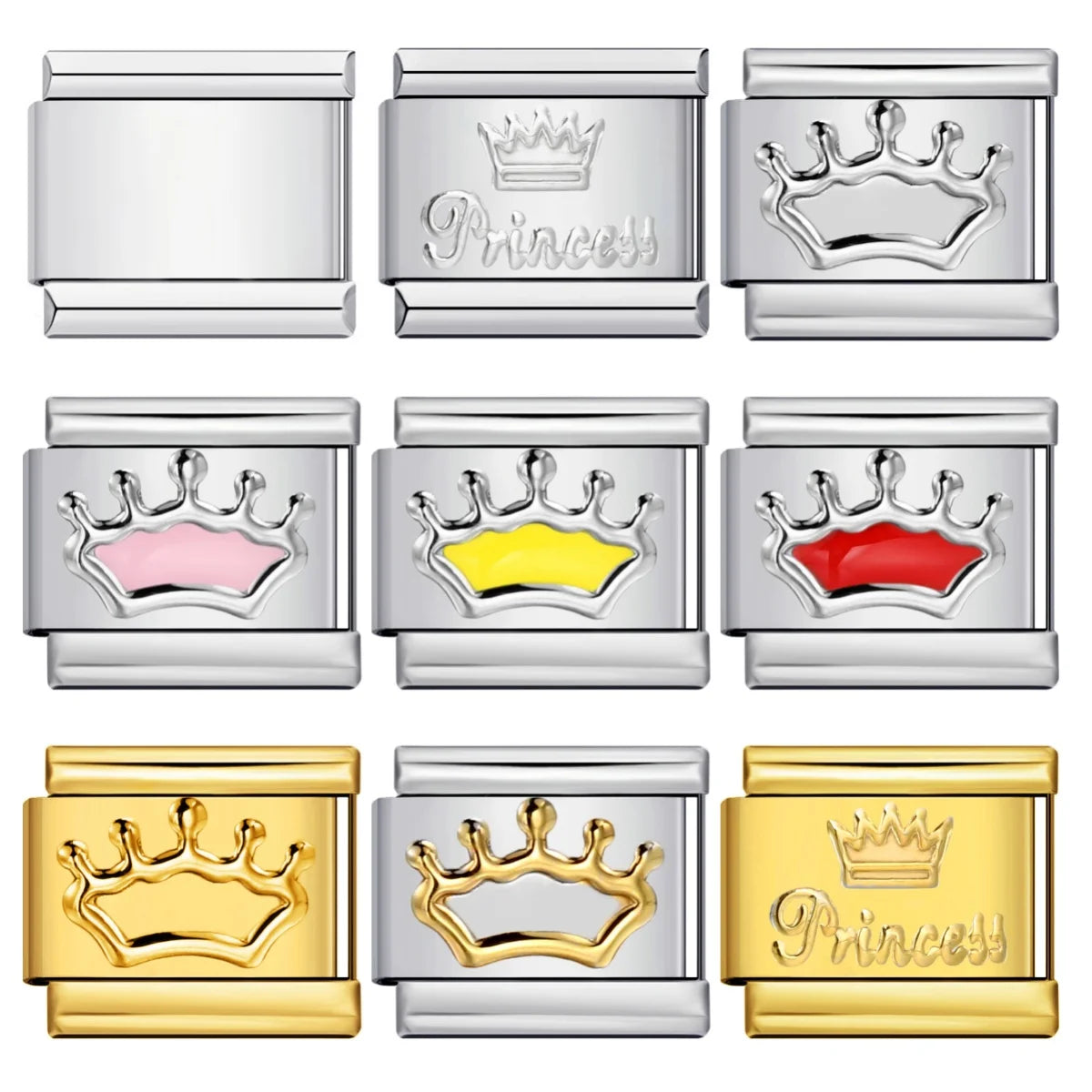 Crown Italian Charm Link 308