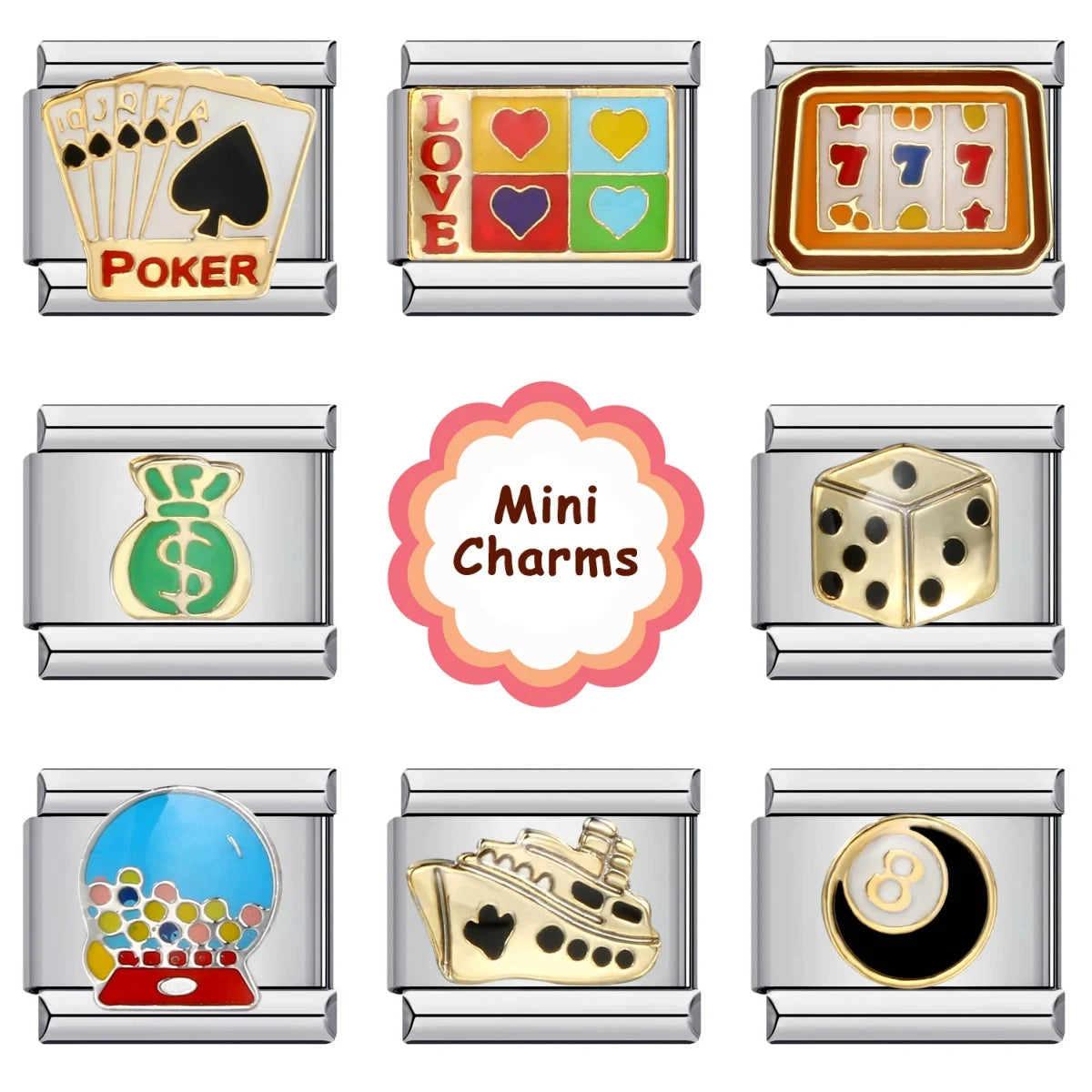 Poker Italian Charm Links 087
