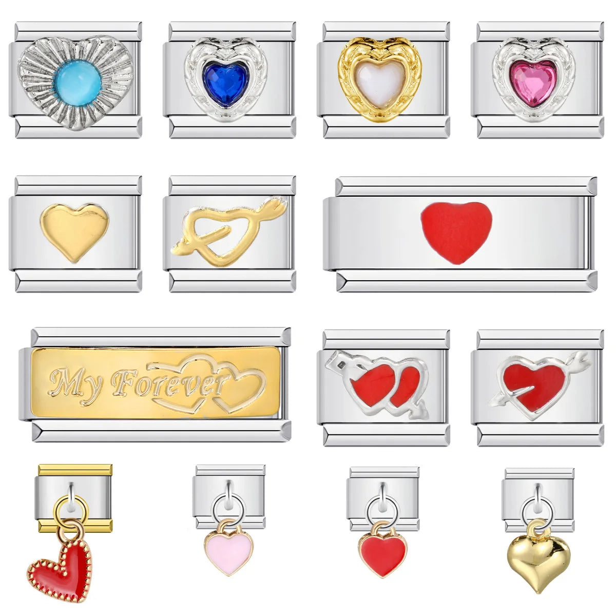 Heart Italian Charm Links 027