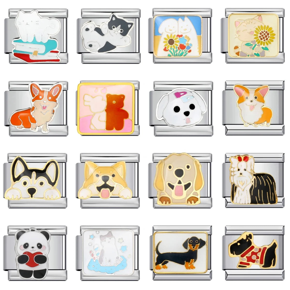 Dog Cat Italian Charm Link 167