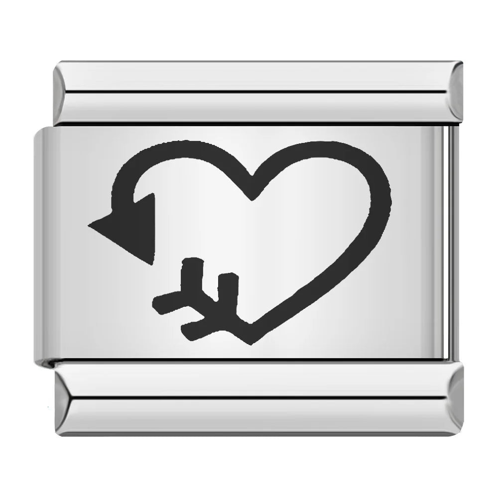 Laser Italian Charm Links 034