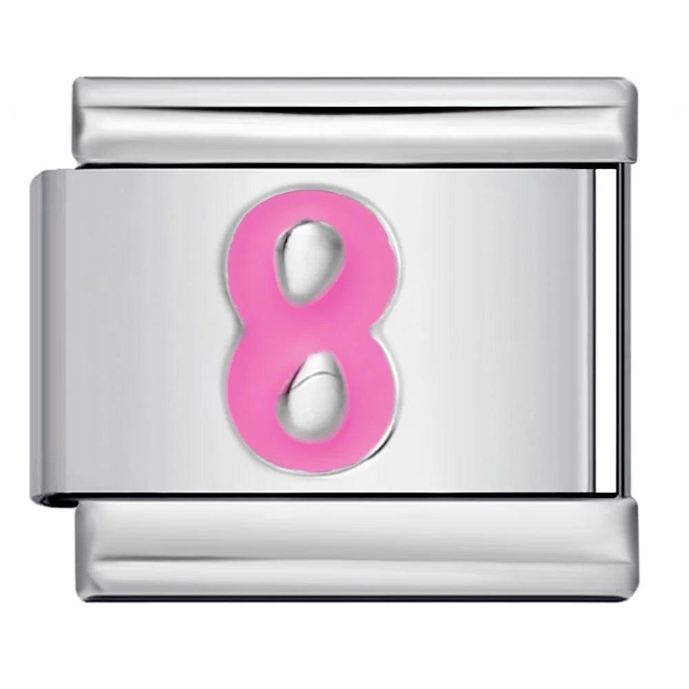 Pink 0-9 Number Italian Charm 283