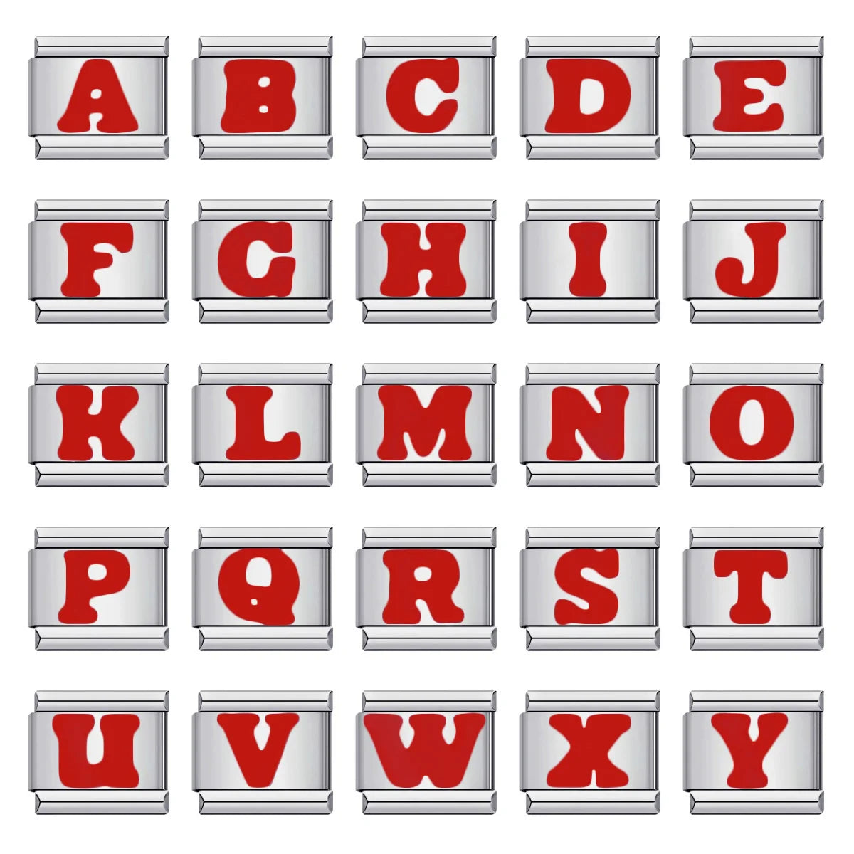 Red Color 26 English Letters 016