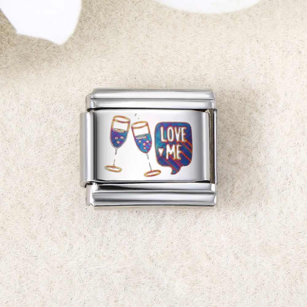 UV Laser Italian Charm Link 455
