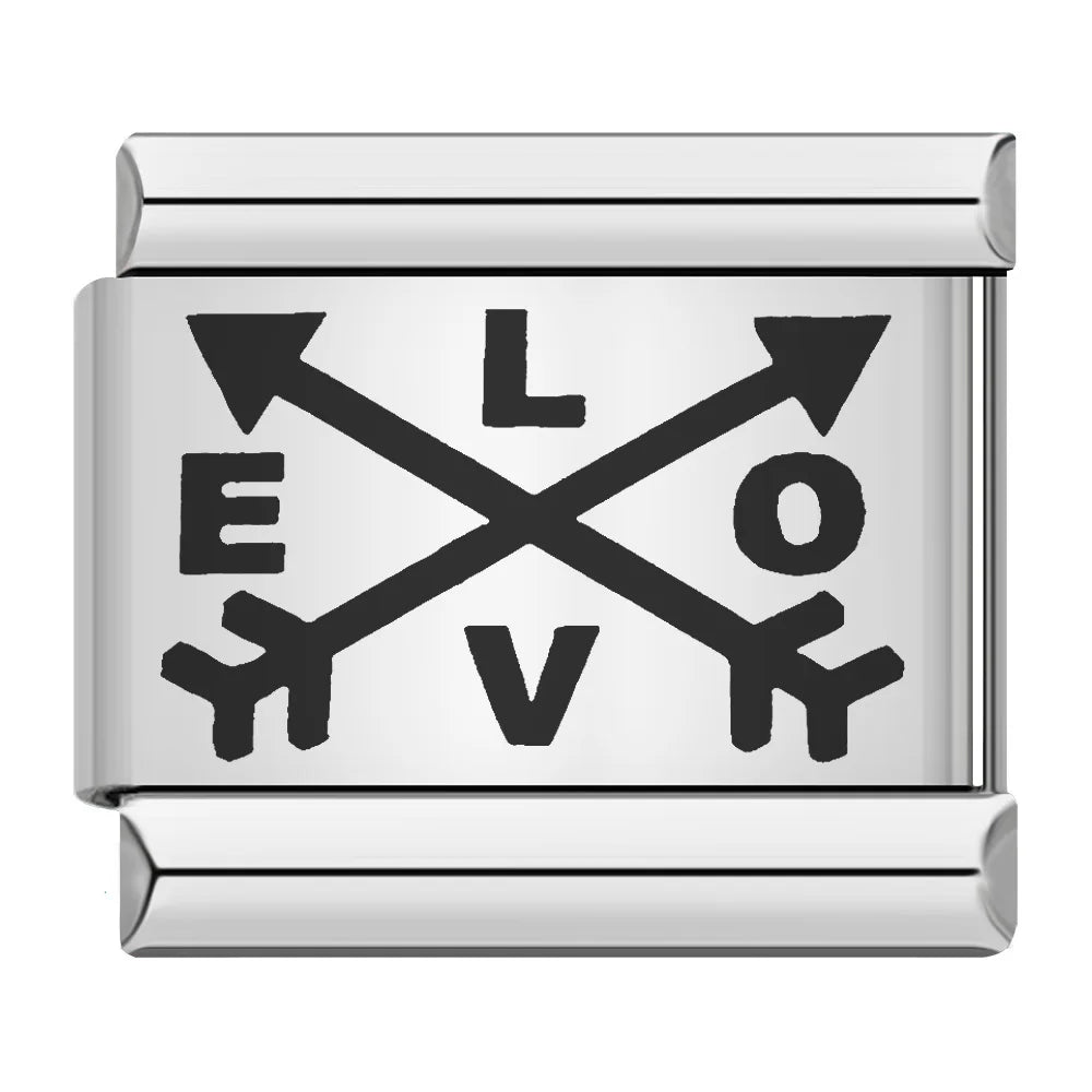 Laser Italian Charm Links 034