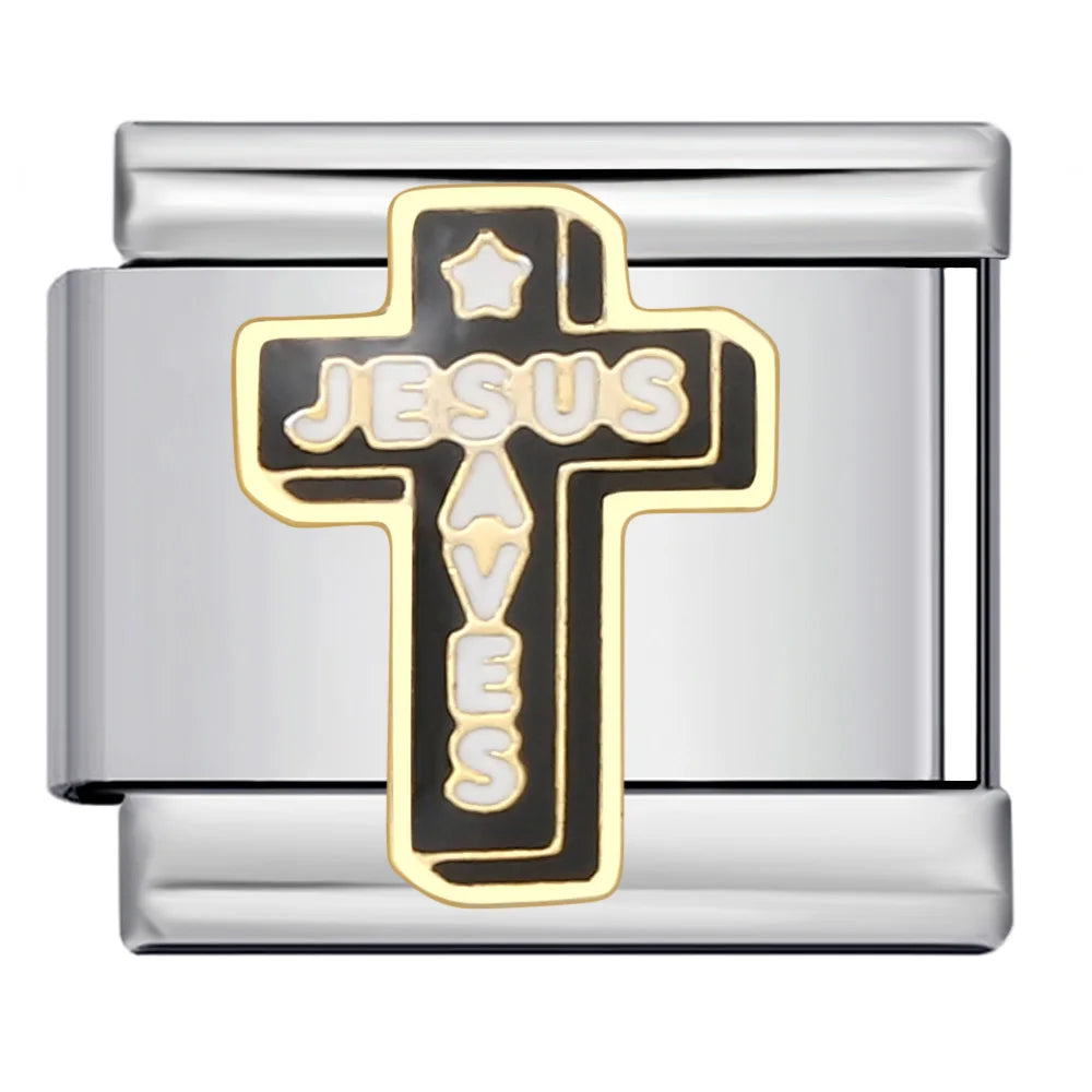 Cross Italian Charm Link 530