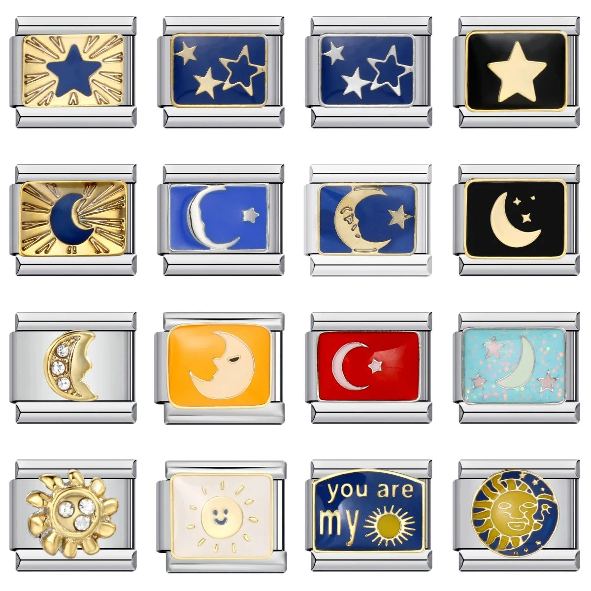 Star Moon Sun Italian Charm 172