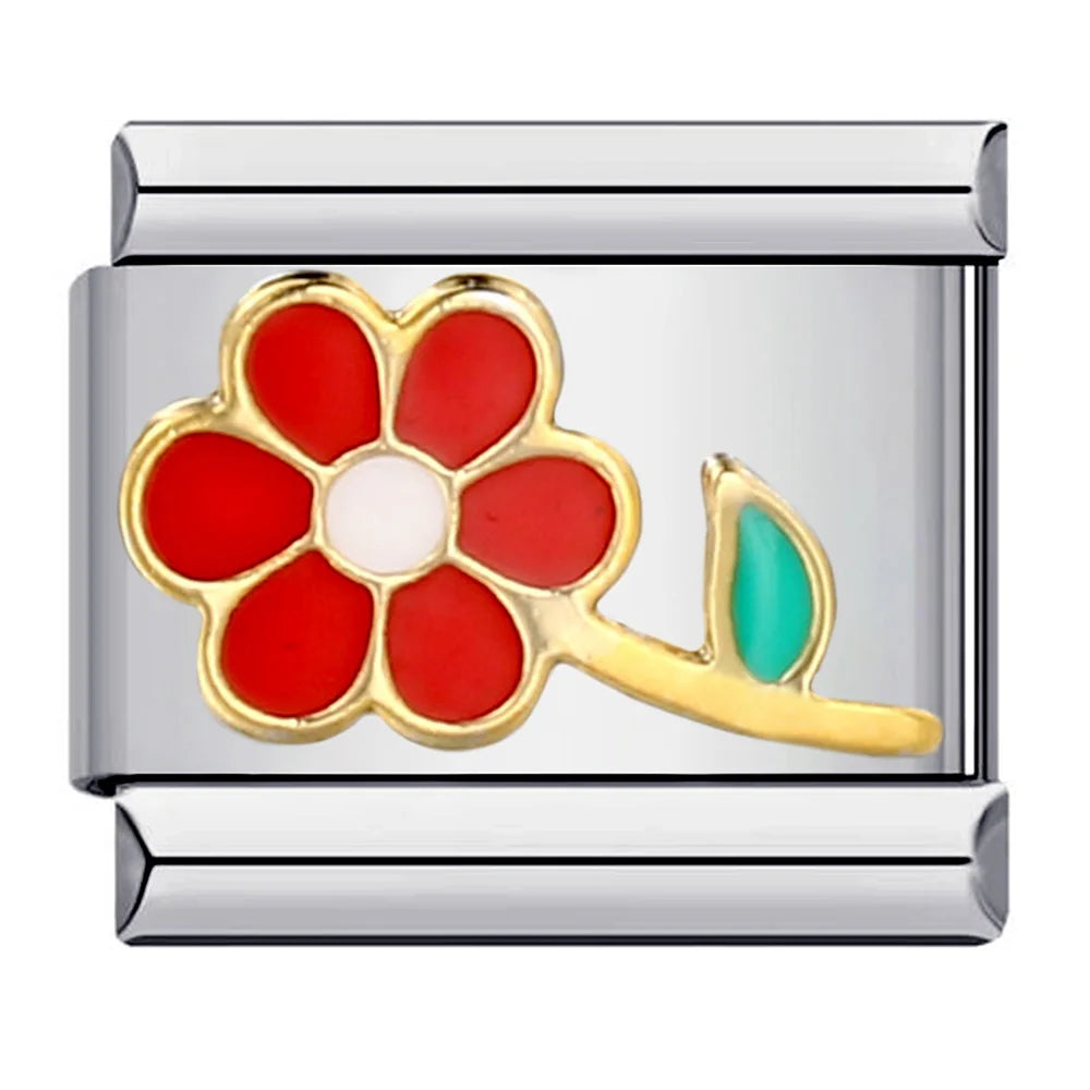 Flower Italian Charm Links 073