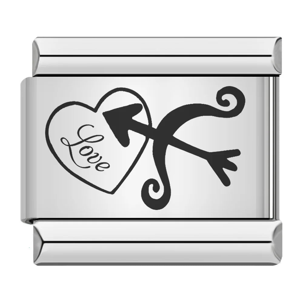 Laser Italian Charm Links 034