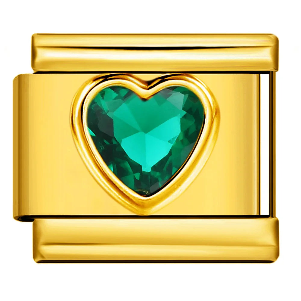 Gold Color Zirconia Italian Charm 507