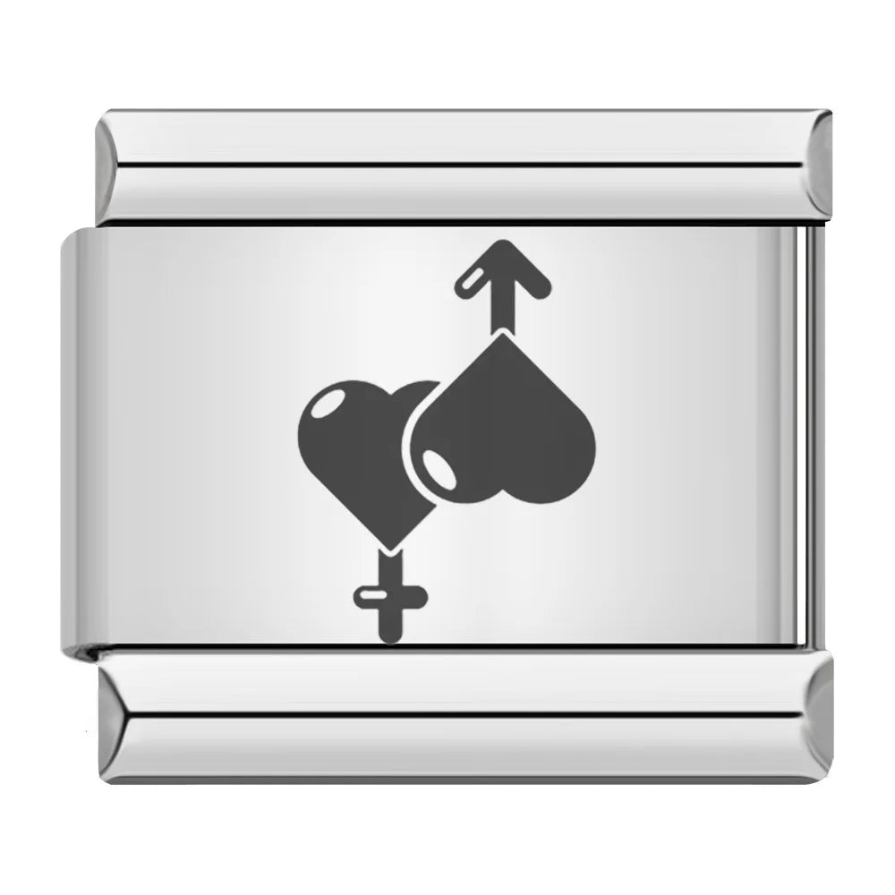 Laser Engrave Italian Charm Links 005