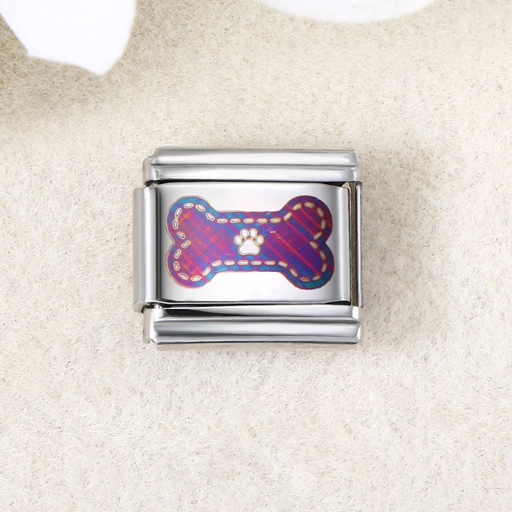 UV Laser Italian Charm Link 456