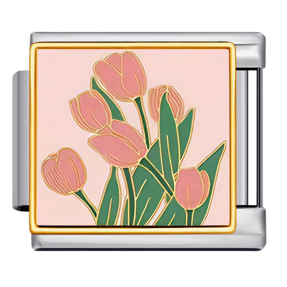 Flower Italian Charms Link