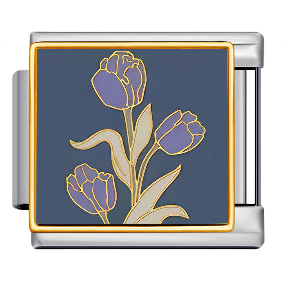 Flower Italian Charms Link