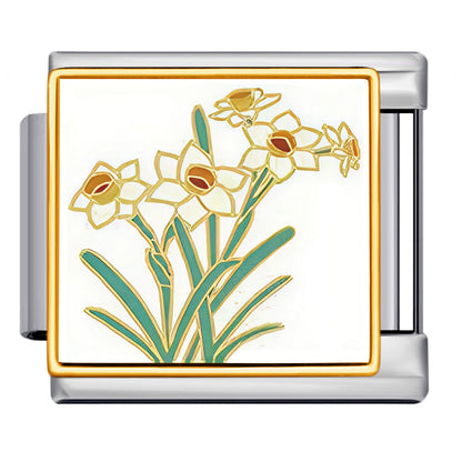 Flower Italian Charms Link