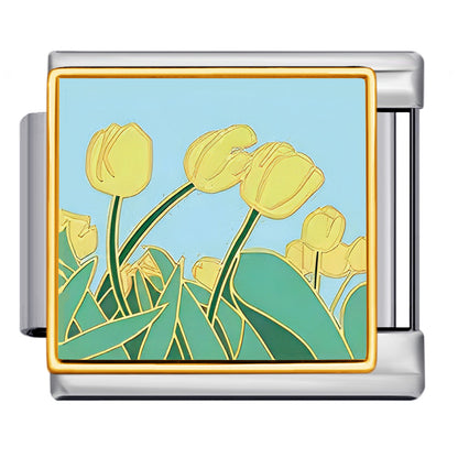 Flower Italian Charms Link