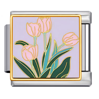 Flower Italian Charms Link
