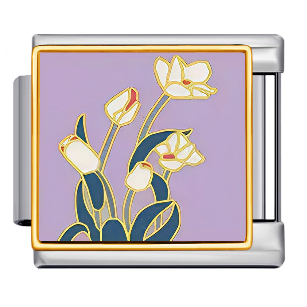 Flower Italian Charms Link