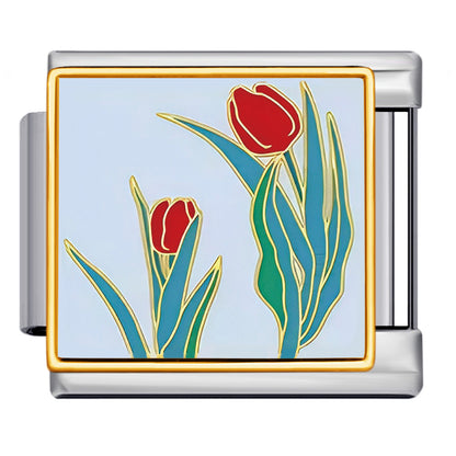 Flower Italian Charms Link