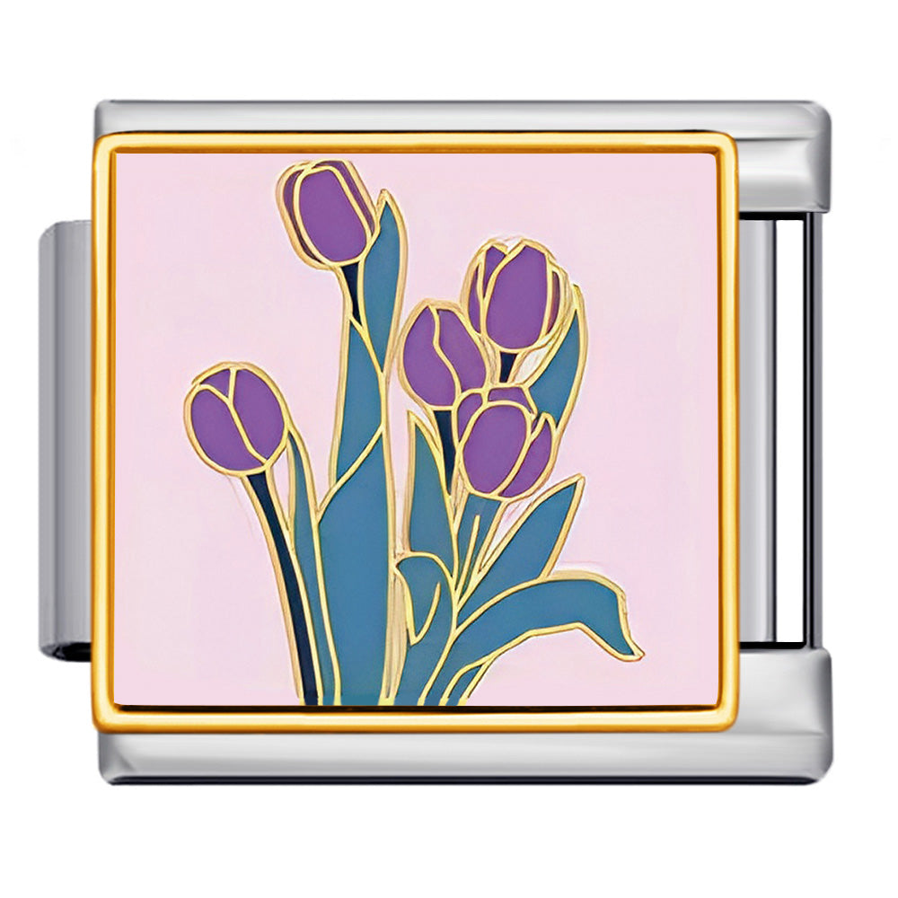 Flower Italian Charms Link