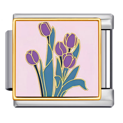 Flower Italian Charms Link