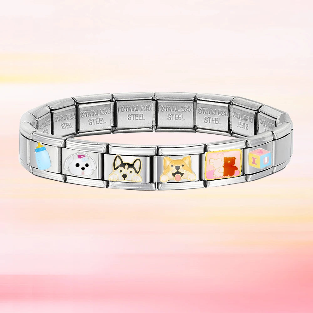 Dog Cat Italian Charm Link 167