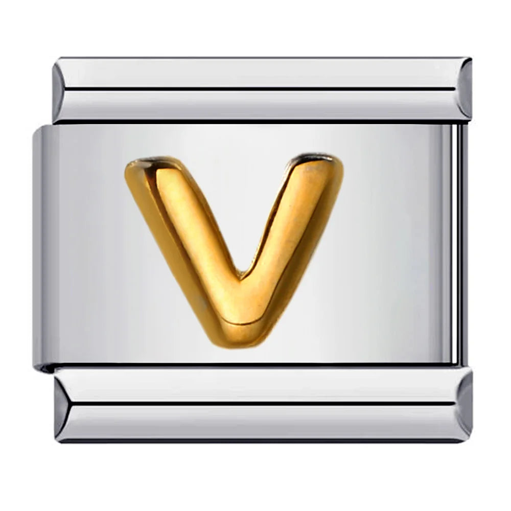 Gold Color 26 English Letters 007