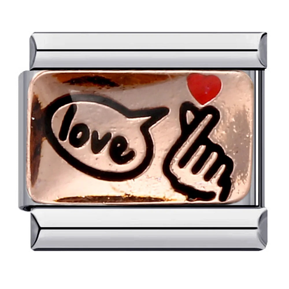 Love Heart Italian Charm Links 080