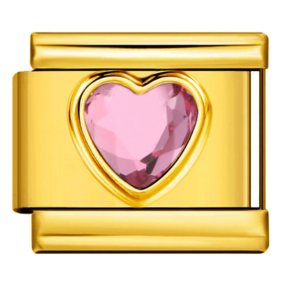 Gold Color Zirconia Italian Charm 507