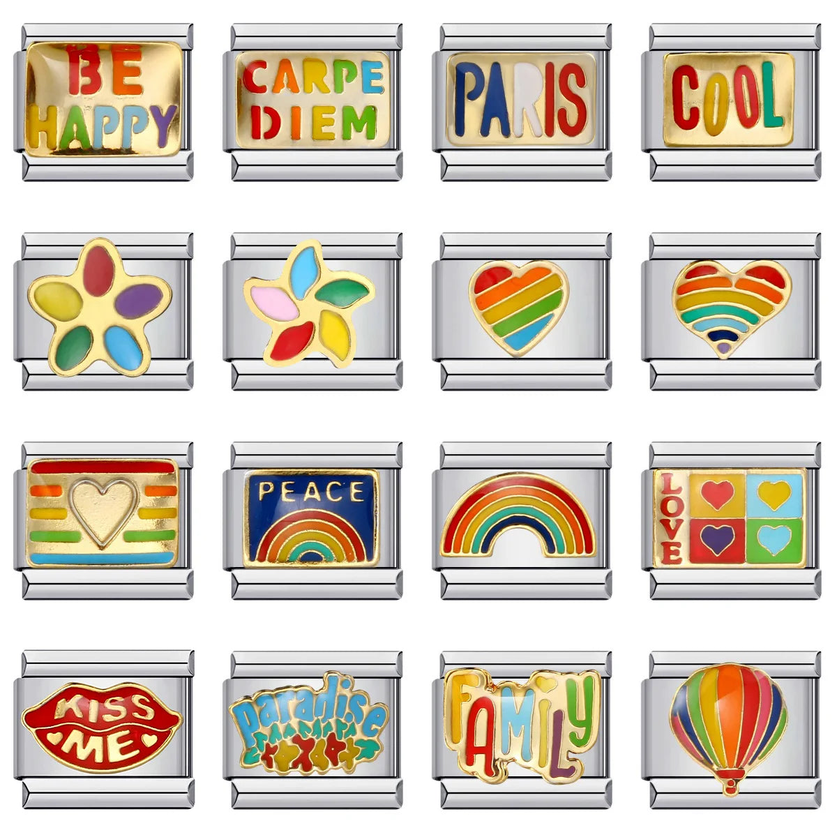 Rainbow Italian Charm Links 151