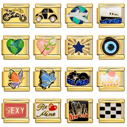 Gold Color Italian Charm Link 176
