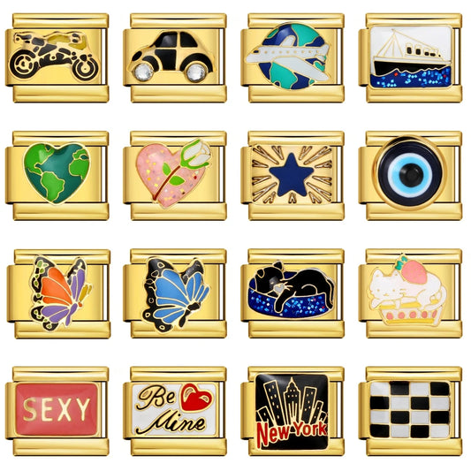Gold Color Italian Charm Link 176