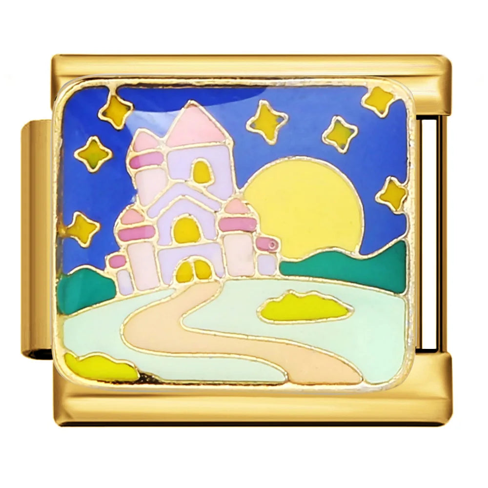 Gold Color Italian Charm Link 381
