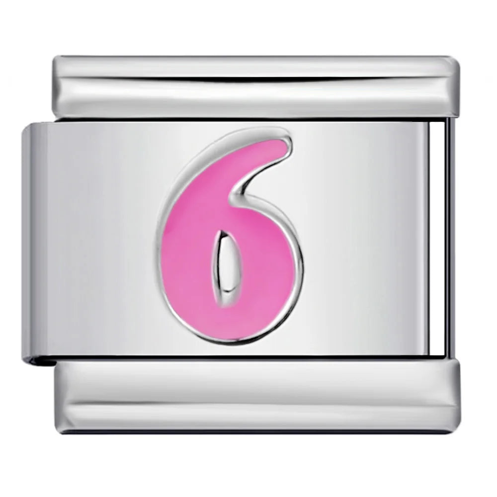 Pink 0-9 Number Italian Charm 283