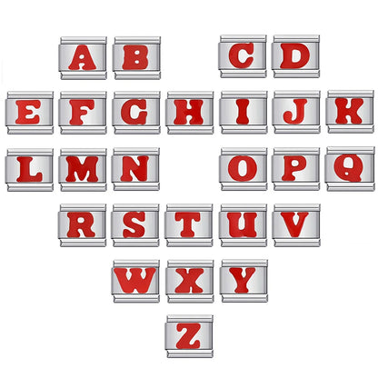 Red Color 26 English Letters 016