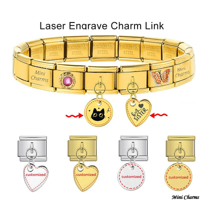 Laser Customized Italian Charm 460