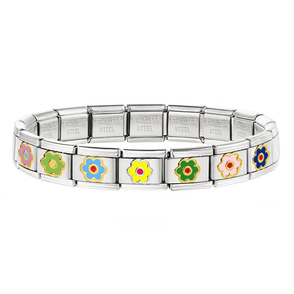 Flower Italian Charm Link 449